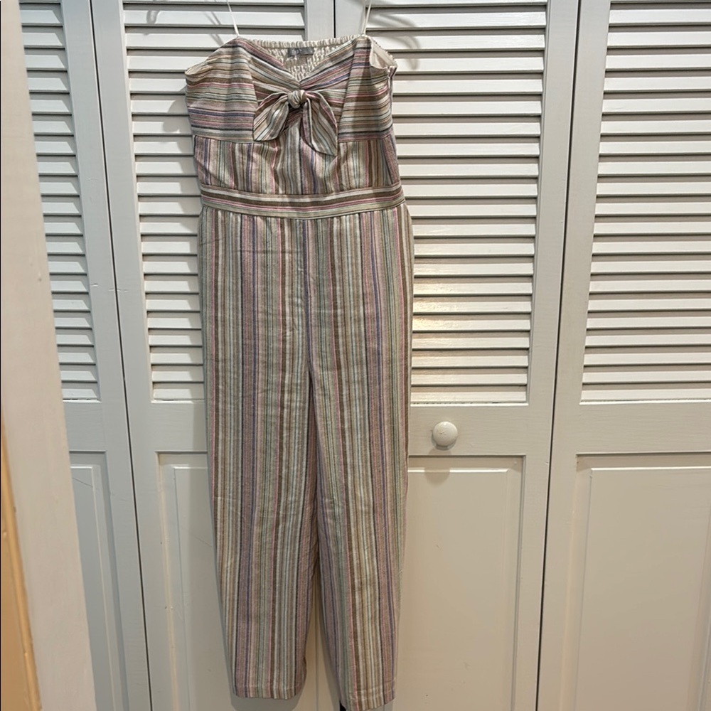 Strapless Jumpsuit with Bow Detail